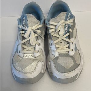 Men's White and Light Gray Athletic Sneakers